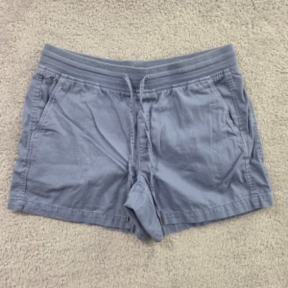 Orvis Shorts Women's Large Blue Cotton Lyocell‎ Drawstring Elastic Waist Pockets